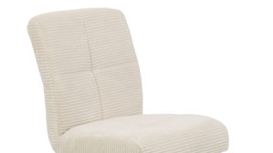 Barhocker Hela aus Stoff in Beige Barhocker Leni H Creme & schwarzes Metall - drehbar