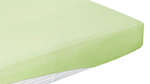 Spannbettlaken H. g. hahn haustextilien® aus Stoff in Hellgrün HAHN Spannbettlaken limonenfarbener Baumwolljersey - ca. 150 x 200 cm