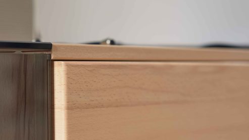 Wohnwand Interliving aus Holz in Holzfarben Interliving Wohnzimmer Serie 2031 - Wohnwand Balkenbuche - Länge ca. 330 cm