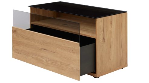 Wohnwand Interliving aus Holz in Holzfarben Interliving Wohnzimmer Serie 2031 - Wohnwand EB25701 Risseiche - Länge ca. 257 cm