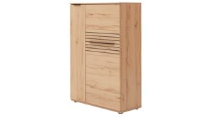 Wohnwand Interliving aus Holz in Holzfarben Interliving Wohnzimmer Serie 2032 - Wohnwand EB34501 Risseiche - Länge ca. 345 cm