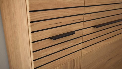 Wohnwand Interliving aus Holz in Holzfarben Interliving Wohnzimmer Serie 2032 - Wohnwand EB34501 Risseiche - Länge ca. 345 cm