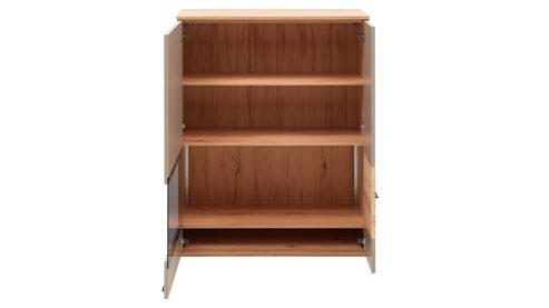 Wohnwand Interliving aus Holz in Grau Interliving Wohnzimmer Serie 2032 - Wohnwand EB27001 Grau & Risseiche- Länge ca. 270 cm