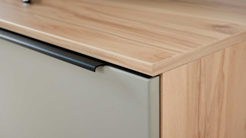 Wohnwand Interliving aus Holz in Grau Interliving Wohnzimmer Serie 2032 - Wohnwand Grau & Risseiche- Länge ca. 270 cm