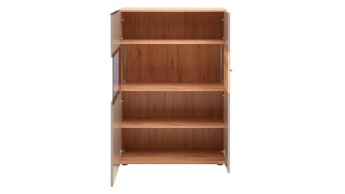 Highboard Interliving aus Holz in Grau Interliving Wohnzimmer Serie 2032 - Highboard Grau & Risseiche - vier Türen, Breite ca. 180 cm