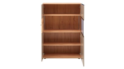 Highboard Interliving aus Holz in Grau Interliving Wohnzimmer Serie 2032 - Highboard Grau & Risseiche - vier Türen, Breite ca. 180 cm