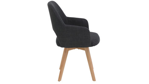 Polsterstuhl Hela aus Stoff in Anthrazit Polsterstuhl Stade S Anthrazit 28 & Holzgestell