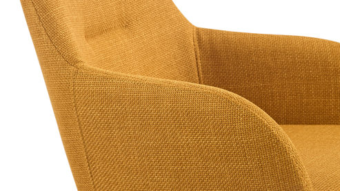 Polsterstuhl Hela aus Stoff in Gelb Polsterstuhl Triest S Gelb Bjorn 67 & Schwarz