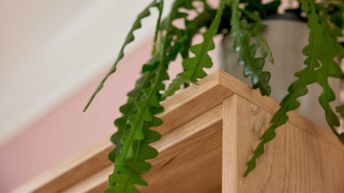 Wohnwand Interliving aus Holz in Grau Interliving Wohnzimmer Serie 2032 - Wohnwand EB31503 Grau & Risseiche - Länge ca. 315 cm