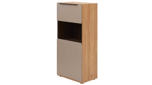 Highboard Interliving aus Holz in Grau Interliving Wohnzimmer Serie 2032 - Highboard Grau & Risseiche - drei Türen, Breite ca. 180 cm