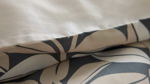 Bettwäsche-Set Interliving aus Stoff in Anthrazit Interliving Bettwäsche Serie 9131 floral anthrazitfarbener & beiger Baumwollsatin - ca. 135 x 200 cm