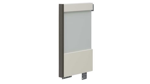 Möbelbeleuchtung Interliving aus Holz in Dunkelgrau Interliving Schlafzimmer Serie 1033 – Bettgestell mit Konsolen und Licht lavafarbenes Kunstleder, weißes Glas & Holz - Liegefläche ca. 180 x 200 cm