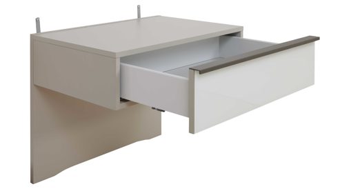 Komplettzimmer Interliving aus Holz in Weiß Interliving Schlafzimmer Serie 1032 – Komplettzimmer mit Wäschekommode Weiß & Kieselgrau - Liegefläche ca. 180 x 200 cm