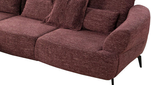 Ecksofa Steinpol sit&more aus Stoff in Dunkelrot Polsterprogramm Dance - Ecksofa auberginefarbener Chenillebezug - Stellfläche ca. 208 x 313 cm