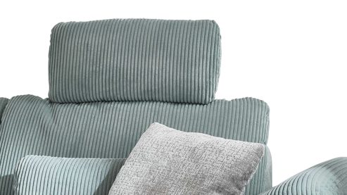 Kopfstütze Megapol aus Stoff in Hellblau Polsterprogramm VS-MP1028 - Kopfstütze aquafarbener Cord - Länge ca. 52 cm