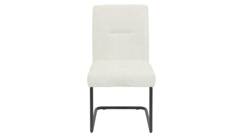 Schwingstuhl Hela aus Stoff in Beige Schwingstuhl Cleo Creme & schwarzes Metall