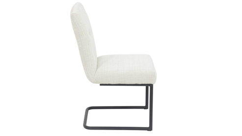 Schwingstuhl Hela aus Stoff in Beige Schwingstuhl Cleo Creme & schwarzes Metall