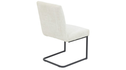 Schwingstuhl Hela aus Stoff in Beige Schwingstuhl Cleo Creme & schwarzes Metall