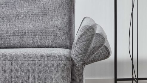 Schlafsofa comfortmaster besser sitzen, liegen, leben aus Stoff in Grau Comfortmaster Schlafsofa Molto mit Faltbett-Funktion grauer Webstoff 2-6989& Chromfüße - Breite ca. 156 cm
