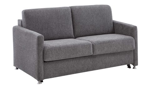 Schlafsofa comfortmaster besser sitzen, liegen, leben aus Stoff in Grau Comfortmaster Schlafsofa Molto mit Faltbett-Funktion grauer Webstoff 2-6989& Chromfüße - Breite ca. 156 cm