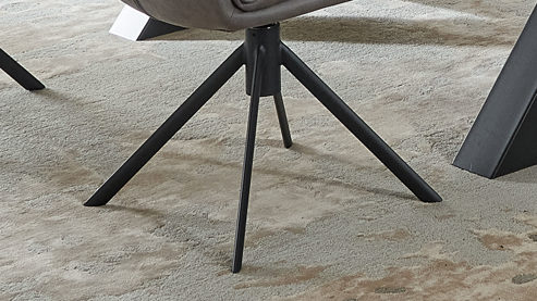 Vierfußstuhl WOODS & TRENDS aus Stoff in Grau WOODS & TRENDS Vintage-Dining - Polsterstuhl 2431 graue Mikrofaser Island & schwarzes Eisen