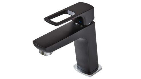 Mischbatterie Interliving aus Metall in Schwarz Interliving Bad Serie 7340 – Waschtisch-Armatur mattschwarzes Metall