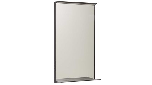 Wandspiegel Interliving aus Spiegel in Transparent Interliving Bad Serie 7961 - beleuchteter Wandspiegel mattschwarzes Metall - ca. 40 x 72 cm