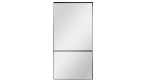 Wandspiegel Interliving aus Spiegel in Transparent Interliving Bad Serie 7961 - beleuchteter Wandspiegel mattschwarzes Metall - ca. 80 x 158 cm