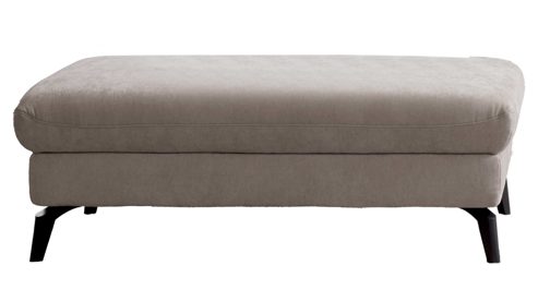 Polsterhocker Interliving aus Stoff in Hellgrau Interliving Sofa Serie 4400 - XXL-Hocker platingrauer Bezug DWN 49 - ca. 128 x 67 cm