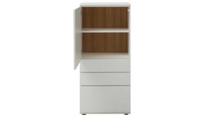 Highboard Interliving aus Holz in Weiß Interliving Wohnzimmer Serie 2031 - Highboardkombination B18077 Tonweiß - dreiteilig, Breite ca. 180 cm