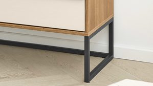 Schubladenkommode Interliving aus Holz in Weiß Interliving Kleiderschrank Serie 1205 – Schubladenkommode Weiß & Eiche Bianco – fünf Schubladen, Breite ca. 80 cm