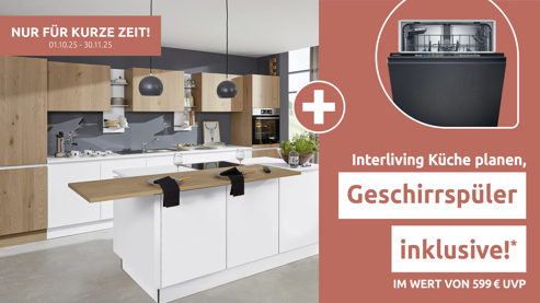 Einbauküche Interliving aus Holz in Weiß Interliving Küche Serie 3013 mit AEG Einbaugeräten Arcticweiß & Eiche Pinot – zweizeilig
