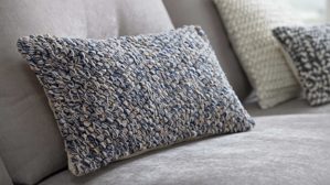 Kissenbezug /-hülle Interliving aus Stoff in Blau Interliving Kissenhülle Serie 9116 blau meliertes Mischgewebe - ca. 40 x 60 cm