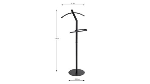 Herrendiener Haku aus Metall in Schwarz Herrendiener Schwarz - Höhe ca. 111 cm