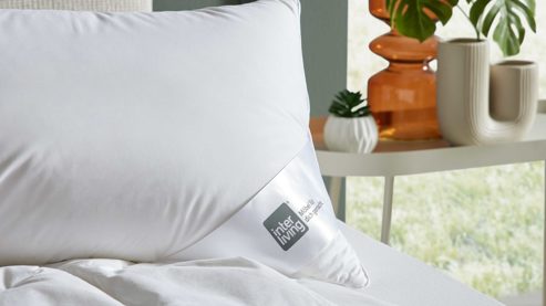 Kopfkissen Interliving aus Federn + Daunen in Weiß Interliving Kopfkissen Serie 9212 - 3-Kammerkissen 640 g Federn & Daunen - ca. 40 x 80 cm