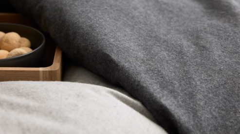 Bettwäsche-Set Interliving aus Stoff in Anthrazit Interliving Bettwäsche Serie 9118 - Biberbettwäsche Anthrazit & Hellgrau - ca. 80 x 80 cm und 135 x 200 cm