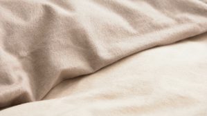 Bettwäsche-Set Interliving aus Stoff in Beige Interliving Bettwäsche Serie 9118 - Biberbettwäsche Creme & Cappuccino - ca. 80 x 80 cm und 155 x 220 cm