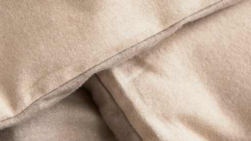 Bettwäsche-Set Interliving aus Stoff in Beige Interliving Bettwäsche Serie 9118 - Biberbettwäsche Creme & Cappuccino - ca. 80 x 80 cm und 155 x 220 cm