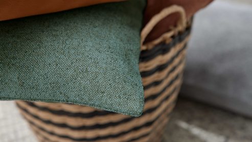 Kissenbezug /-hülle Interliving aus Stoff in Dunkelgrün Interliving Kissen Serie 9124 - Kissenhülle dunkelgrüne Chenille - ca. 50 x 50 cm