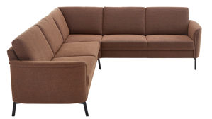 Ecksofa COMFORT SMART aus Stoff in Braun Rot COMFORT SMART Grace - Ecksofa Salt n pepper rusti Bezug – Stellfläche ca. 266 x 246 cm