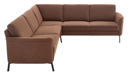 Ecksofa COMFORT SMART aus Stoff in Braun Rot COMFORT SMART Grace - Ecksofa Salt n pepper rusti Bezug – Stellfläche ca. 266 x 246 cm