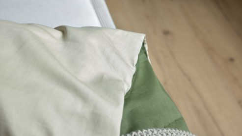 Bettwäsche-Set Interliving aus Stoff in Grün Interliving Bettwäsche Serie 9128 salbeifarbener Baumwollsatin - ca. 155 x 220 cm