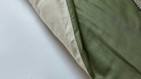 Bettwäsche-Set Interliving aus Stoff in Grün Interliving Bettwäsche Serie 9128 salbeifarbener Baumwollsatin - ca. 155 x 220 cm