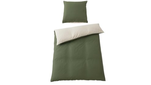 Bettwäsche-Set Interliving aus Stoff in Grün Interliving Bettwäsche Serie 9128 salbeifarbener Baumwollsatin - ca. 155 x 220 cm
