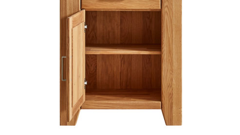 Kombikommode WOODS & TRENDS aus Holz in Holzfarben WOODS & TRENDS Programm Loft - Schuhkommode Eiche natur - eine Tür, zwei Schubladen, Breite ca.  80 cm