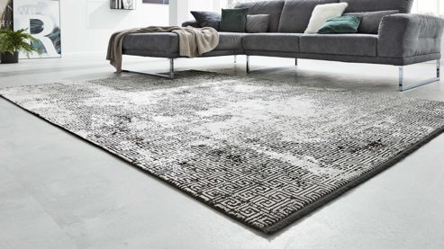 Handwebteppich Interliving aus Mischgewebe in Schwarz Interliving Teppich Serie L-8620 Mischgewebe - ca. 80 x 150 cm